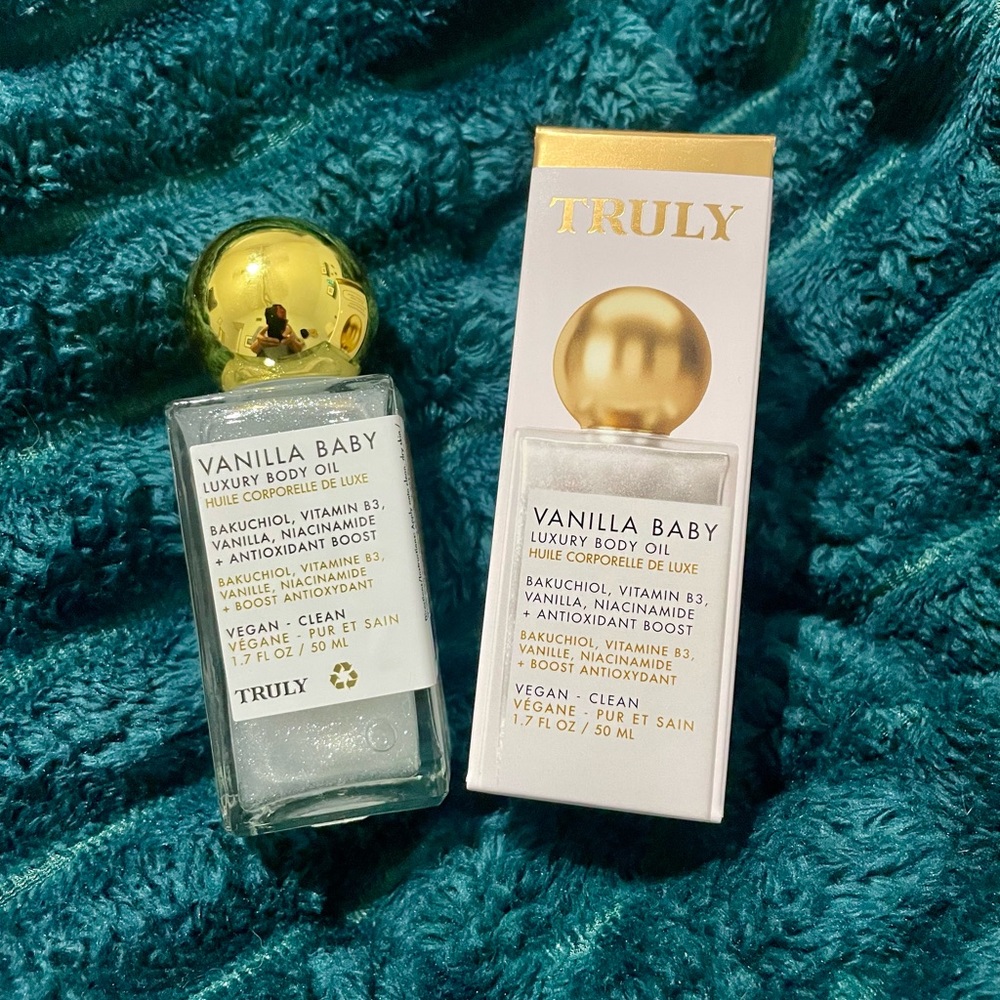 TRULY Vanilla Baby Body Oil with Gold Cap